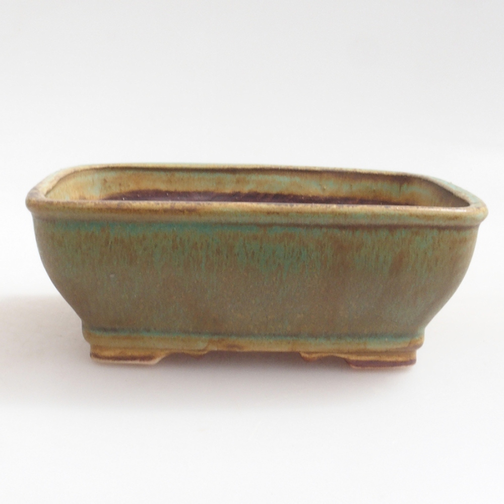 Bonsaischale aus Keramik 14 x 12 x 5 cm, Farbe Grün