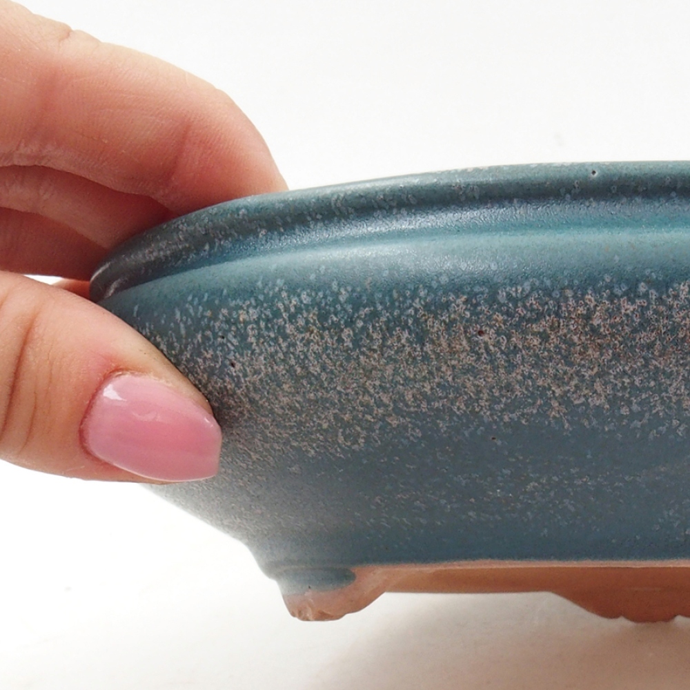 Keramik-Bonsaischale 15,5 x 15,5 x 5 cm, Farbe Blau