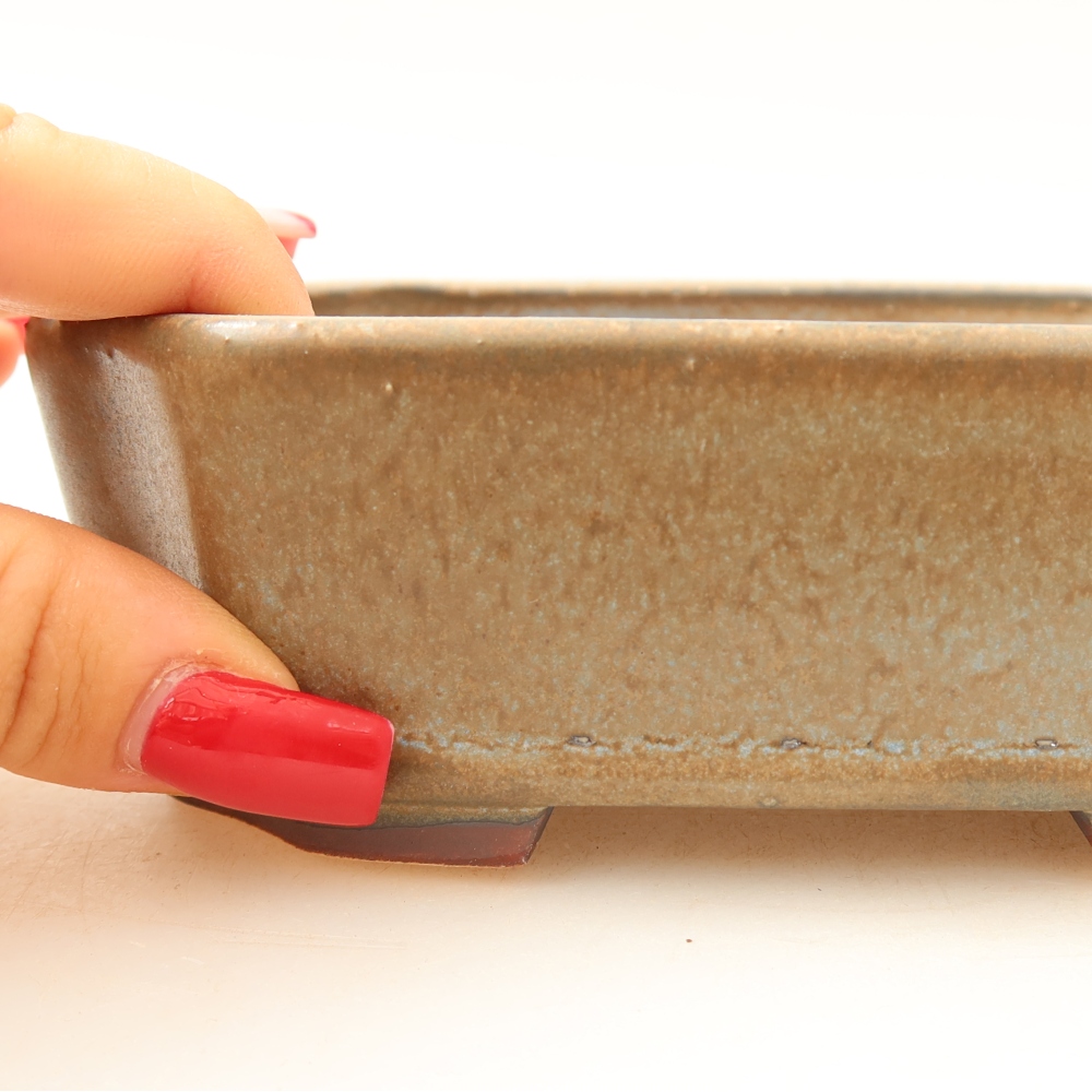 Keramik-Bonsai-Schale 13,5 × 11,5 × 4 cm, Farbe: Blau