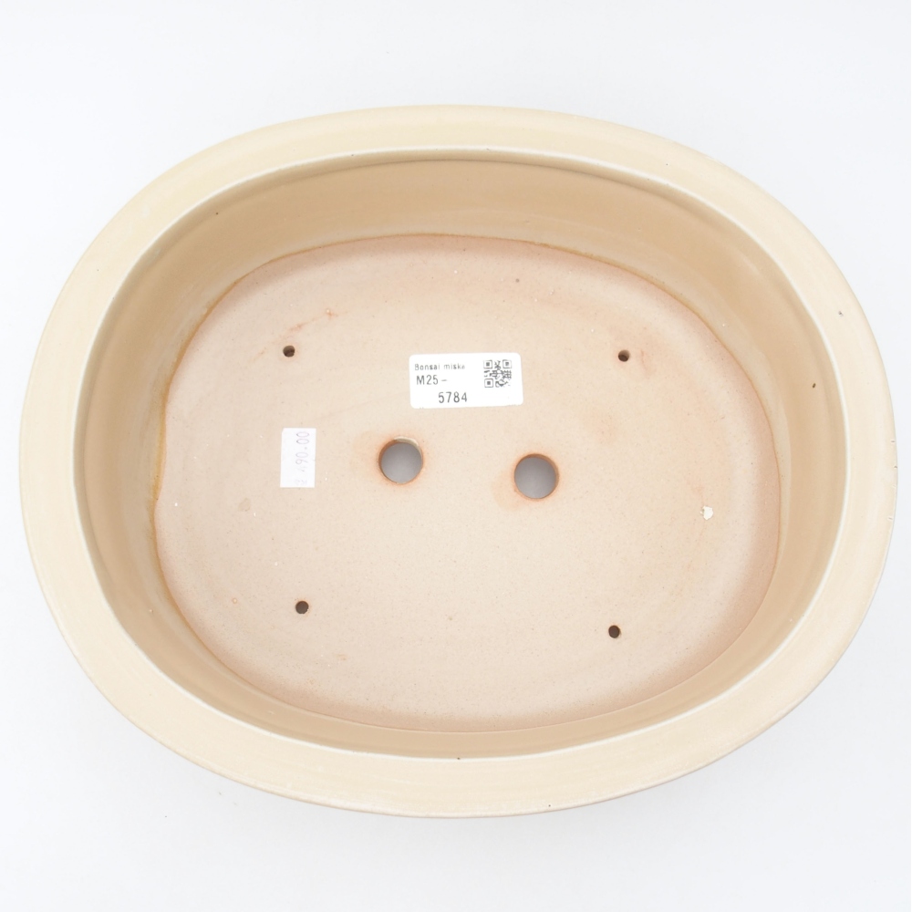 Keramik-Bonsaischale 26 x 22 x 8 cm, Farbe beige