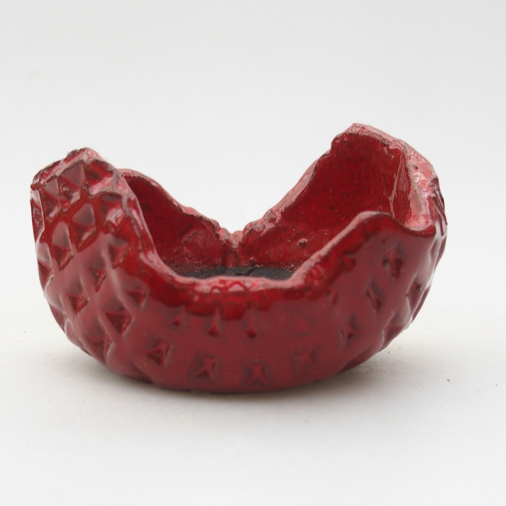 Keramikschale 7,5 x 7 x 4,5 cm , Farbe rot