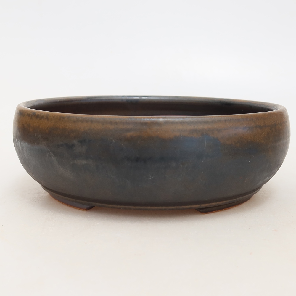 Keramik-Bonsai-Schale, 17 x 17 x 5,5 cm, Farbe: braun