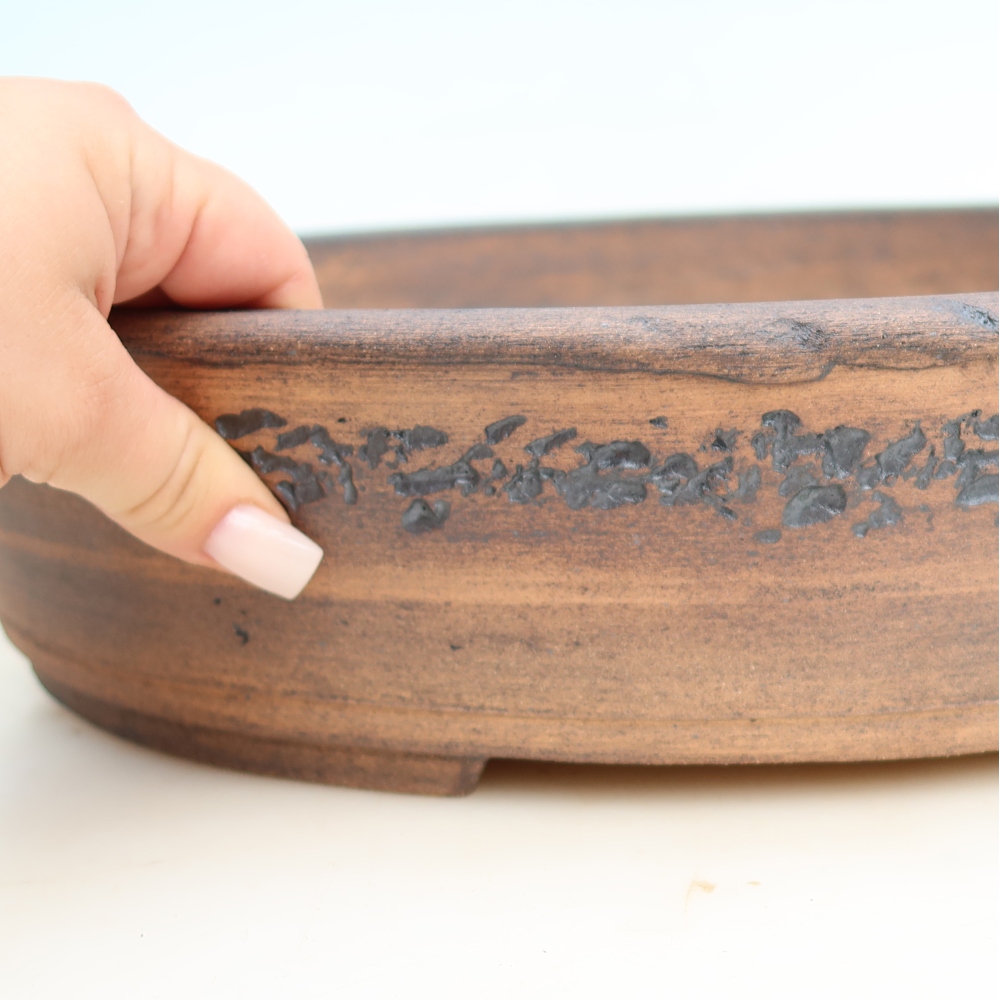 Keramik-Bonsai-Schale 38 x 31 x 8,5 cm, Farbe: braun