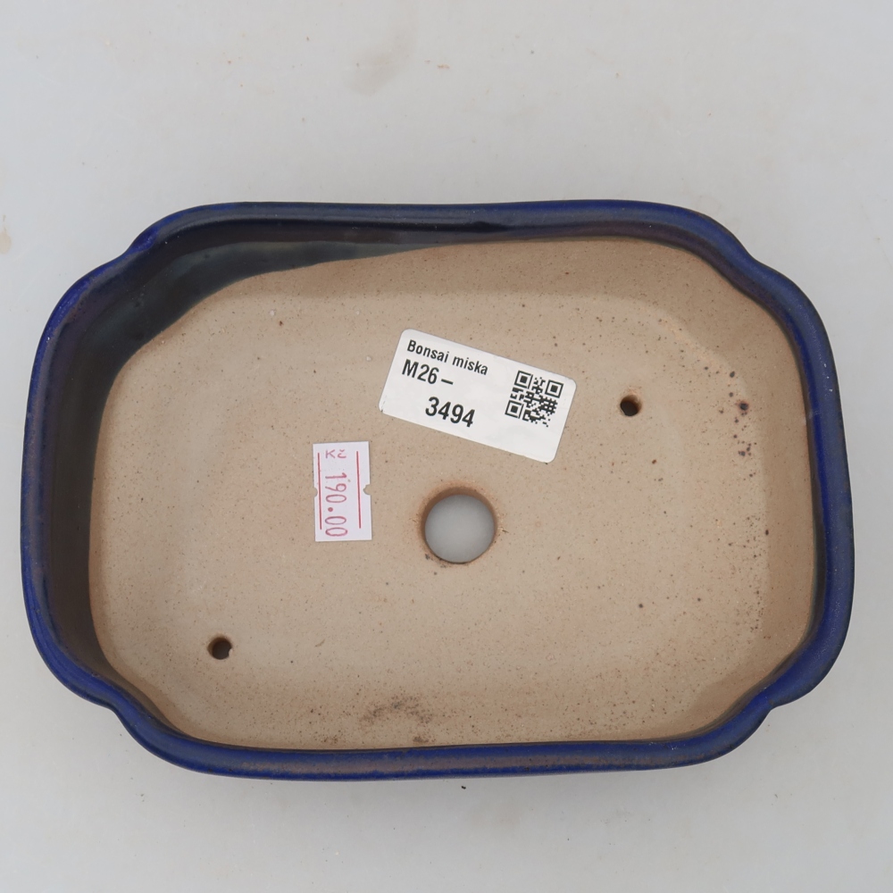 Bonsaischale aus Keramik 16 x 11,5 x 4 cm, Farbe blau