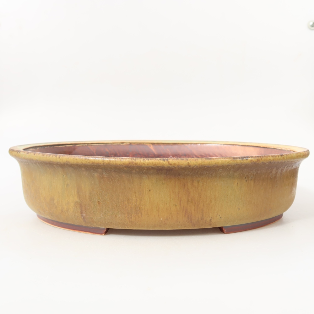 Keramik-Bonsai-Schale 31,5 x 27,5 x 7 cm, Farbe: grün
