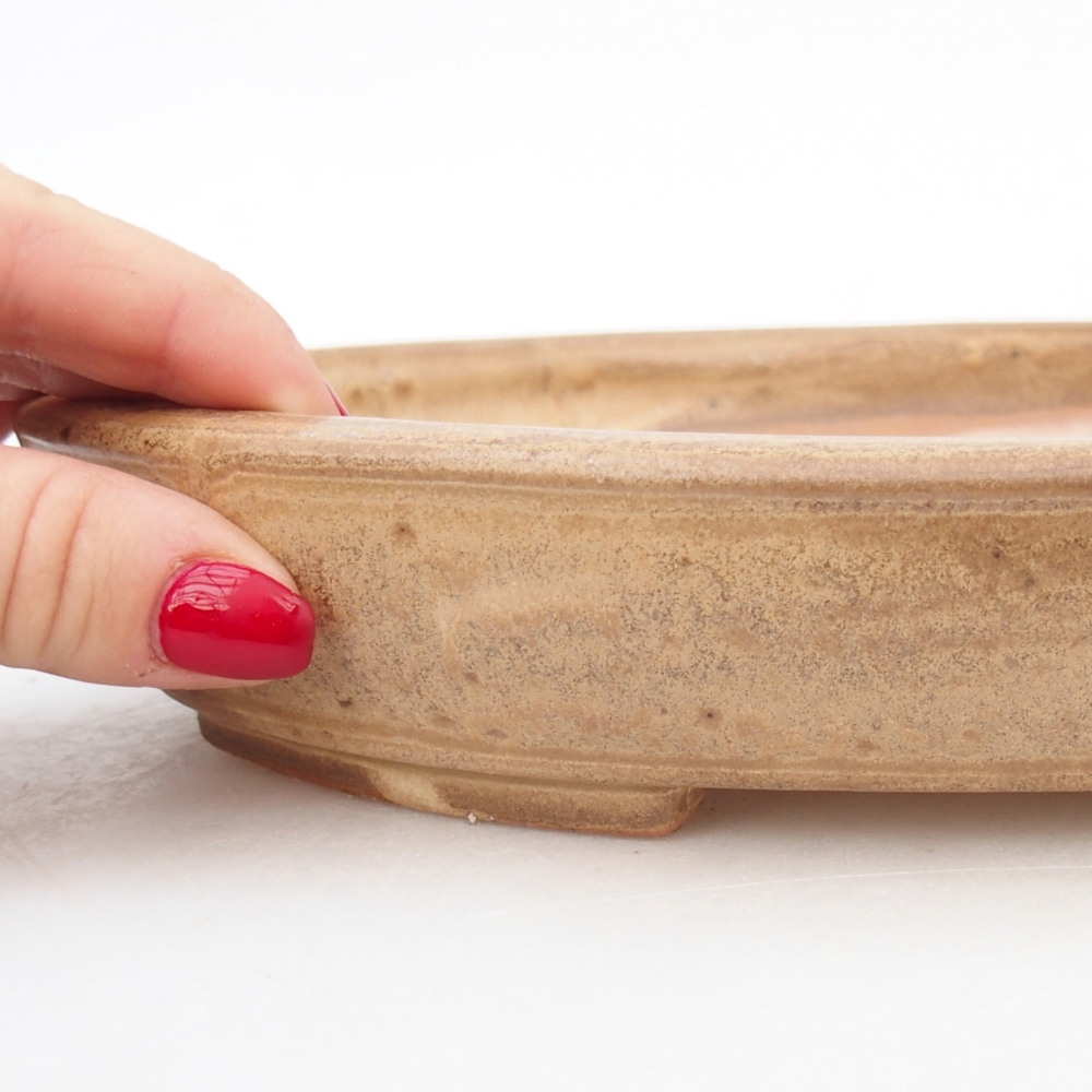 Bonsaischale aus Keramik 24 x 20 x 4 cm, Farbe beige