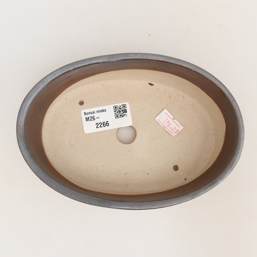 Bonsaischale aus Keramik 16,5 x 11,5 x 4,5 cm, metallfarben