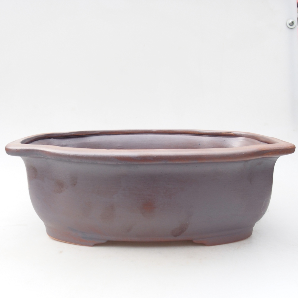 Bonsaischale aus Keramik 30 x 25 x 10 cm, metallfarben