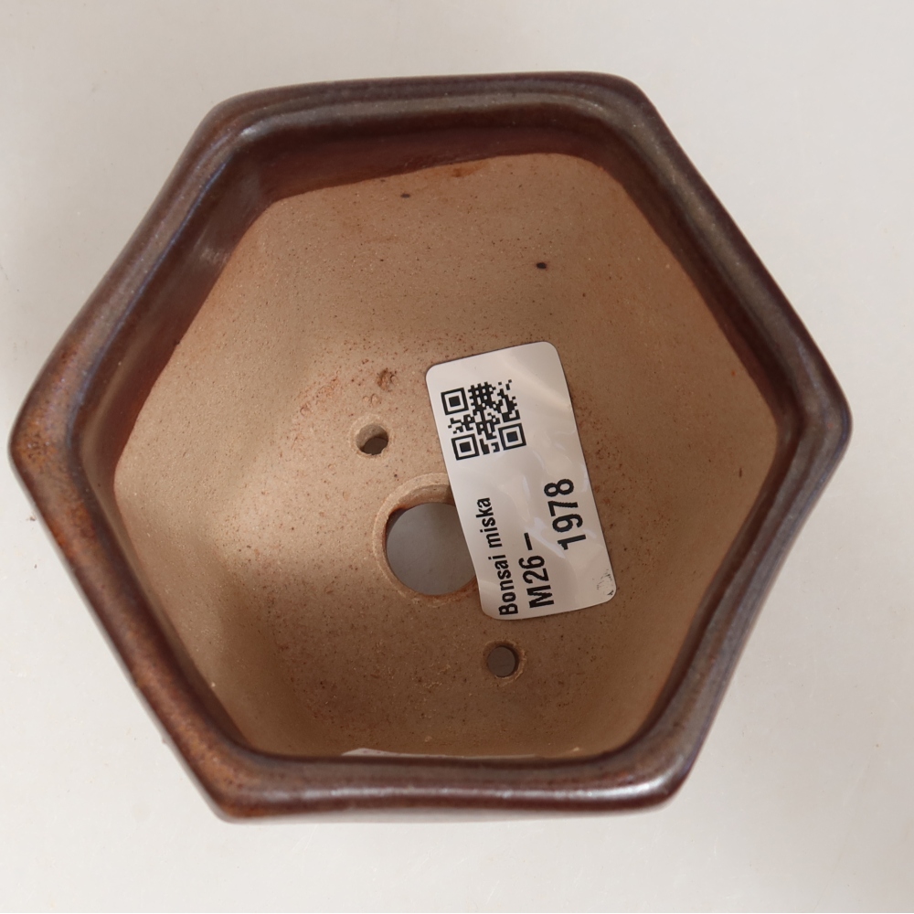 Keramik-Bonsai-Schale 9 x 8,5 x 8 cm, Farbe: braun