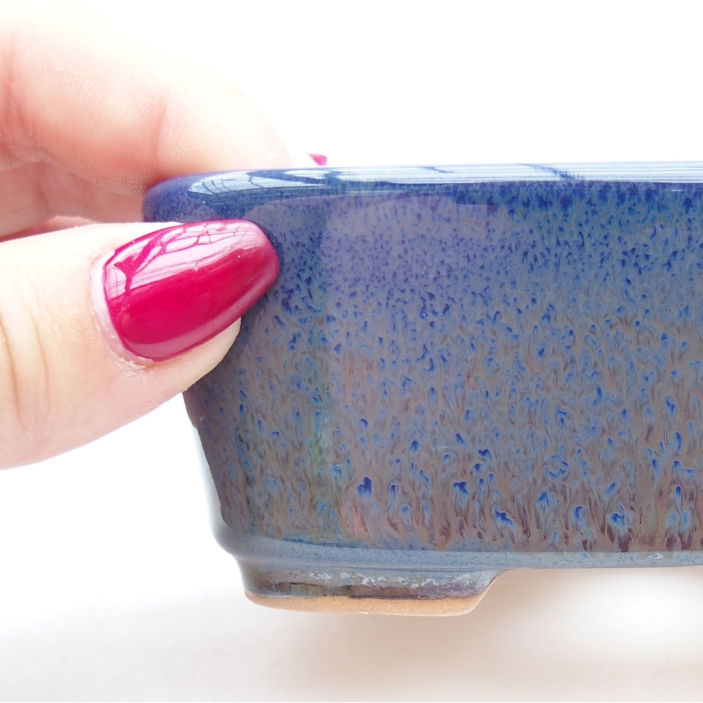 Keramik-Bonsaischale  11 x 9,5 x 4,5 cm, Farbe blau