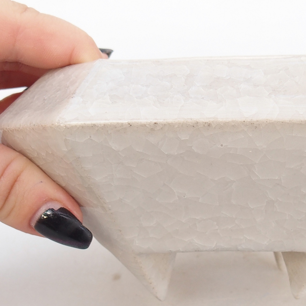 Bonsaischale aus Keramik 13,5 x 13,5 x 7,5 cm, Farbe beige