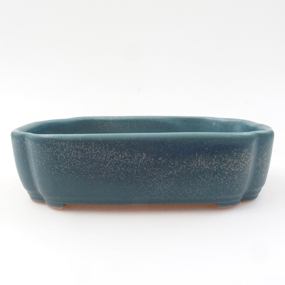 Keramik-Bonsaischale 15 x 11,5 x 4,5 cm, Farbe blau