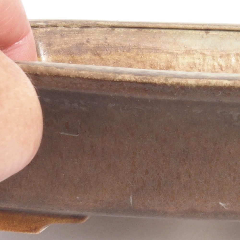 Bonsaischale aus Keramik 17,5 x 14 x 5 cm, Farbe braun