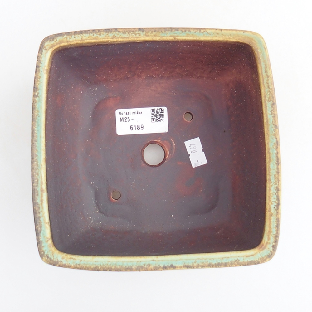 Bonsaischale aus Keramik 16 x 16 x 9 cm,  Farbe Grün