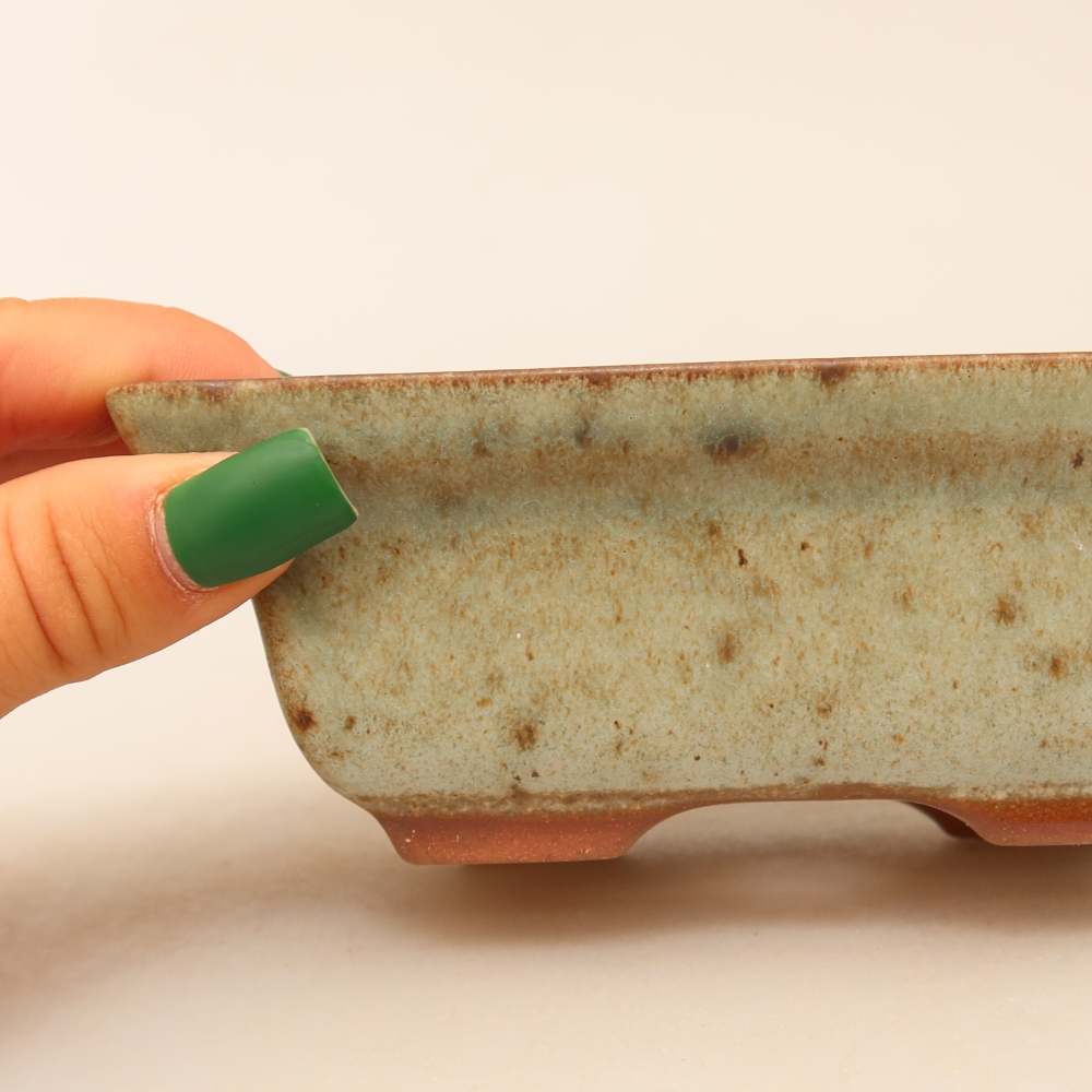 Keramikschale  14,5 x 10 x 5 cm, Farbe: beige-grün