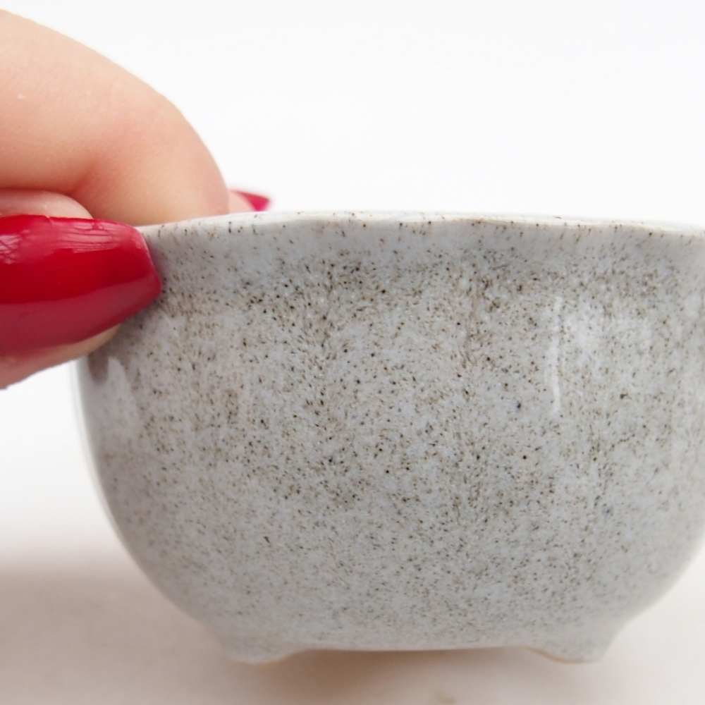 Bonsaischale aus Keramik 7 x 8,5 x 3,5 cm, grau