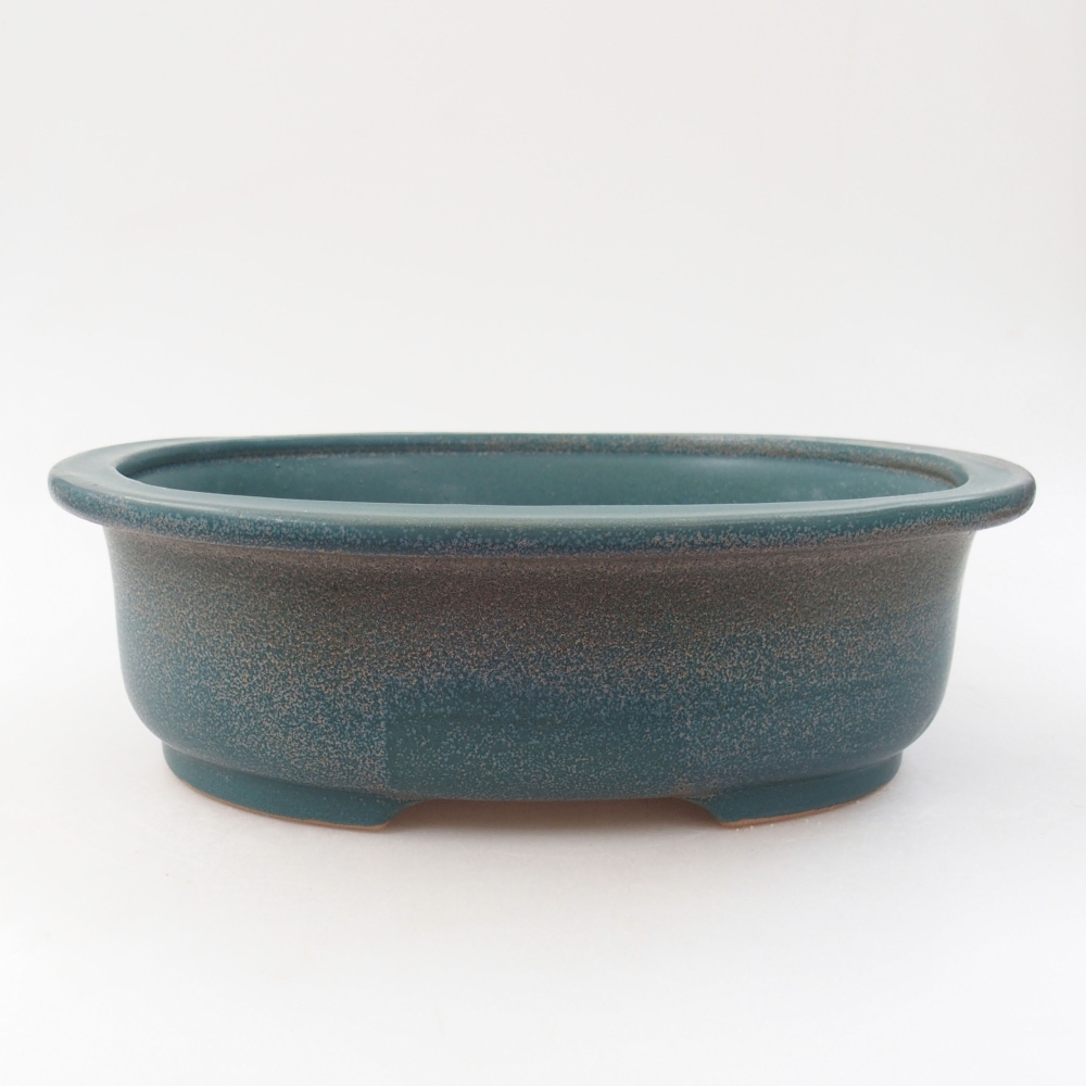 Keramik-Bonsaischale 26 x 22 x 8 cm, Farbe blau