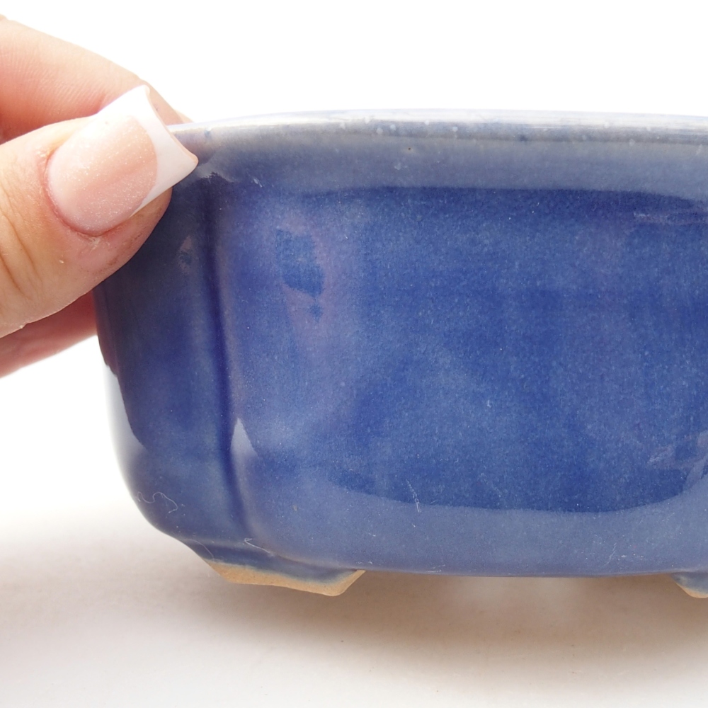 Bonsaischale aus Keramik 13,5 x 11 x 5,5 cm, Farbe blau