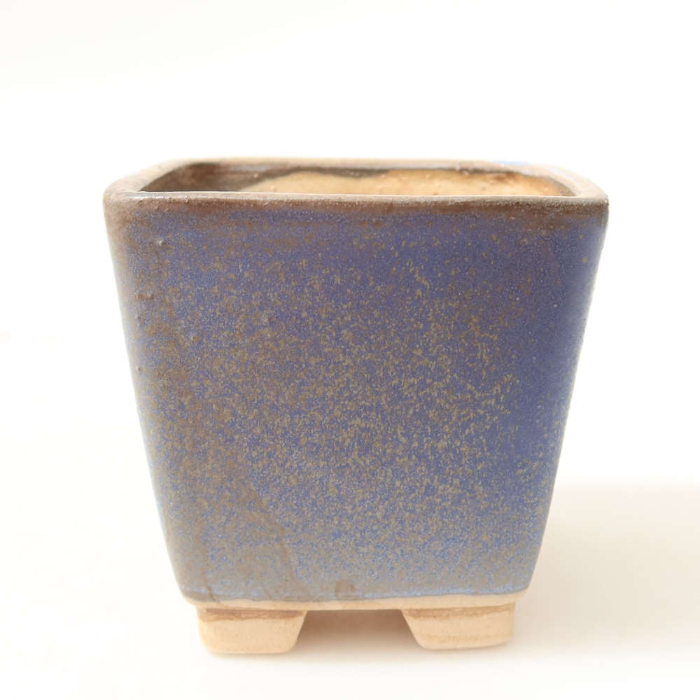 Keramik-Bonsai-Schale, 7,5 x 7,5 x 7,5 cm, Farbe: Blau