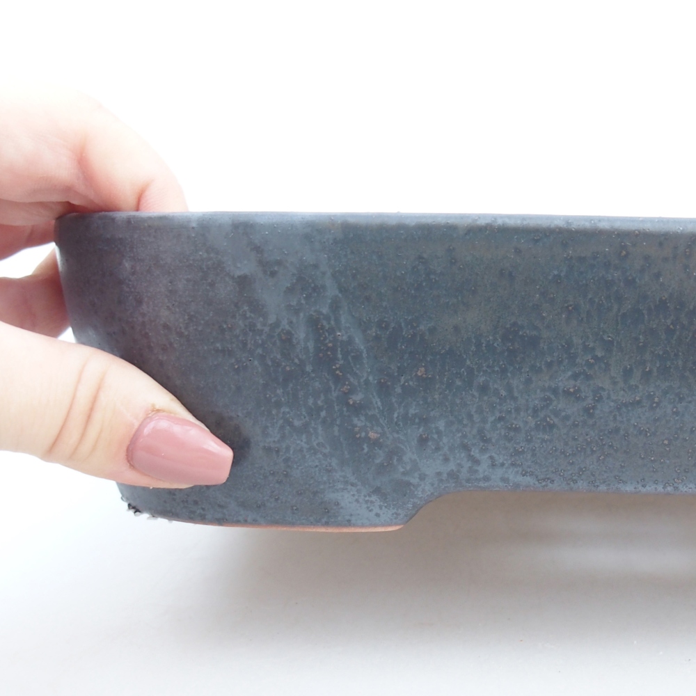Bonsaischale aus Keramik 23 x 18 x 5,5 cm, metallfarben