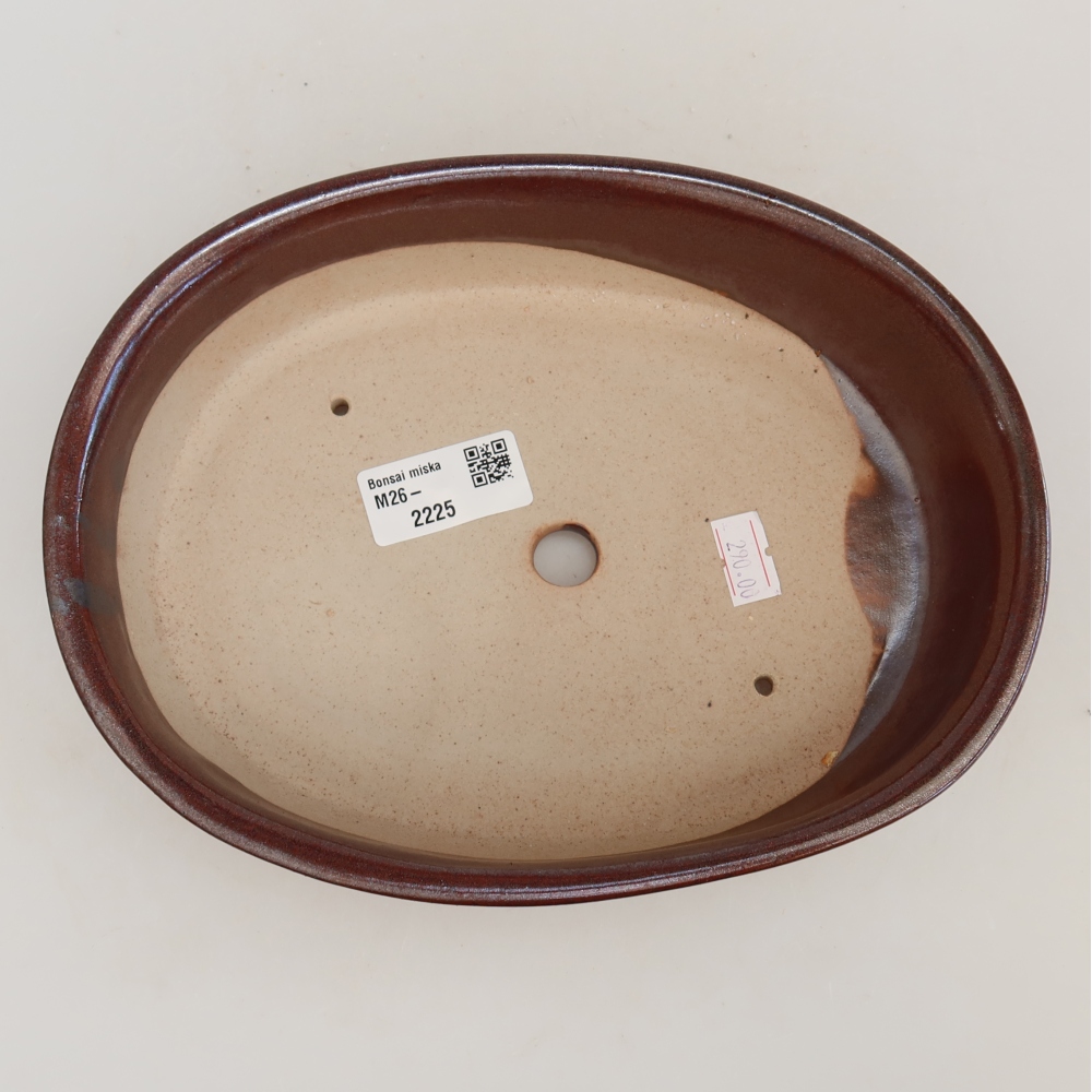 Keramik-Bonsai-Schale 22 x 17 x 5 cm, Farbe: weinrot