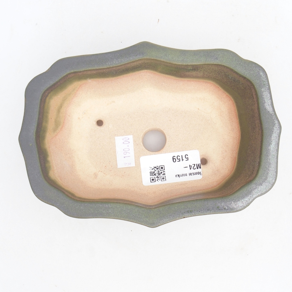 Keramik-Bonsaischale  15,5 x 11,5 x 4,5 cm, Farbe Grün