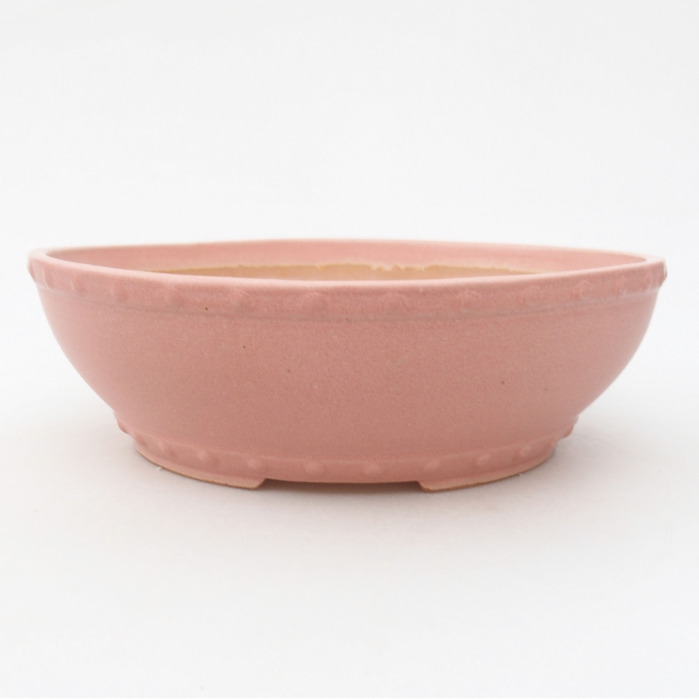 Keramik-Bonsaischale 18 x 18 x 5,5 cm, Farbe rosa