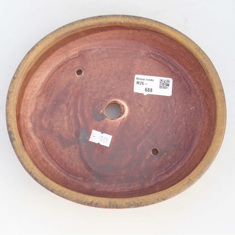 Bonsaischale aus Keramik 21 x 19 x 4,5 cm, braun