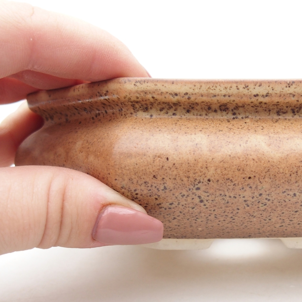 Bonsaischale aus Keramik 13,5 x 13,5 x 4,5 cm, braun