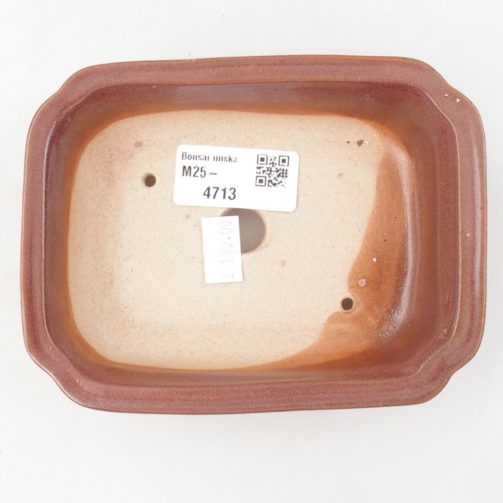 Keramik-Bonsaischale 14 x 11 x 4 cm, Burgunderfarbe