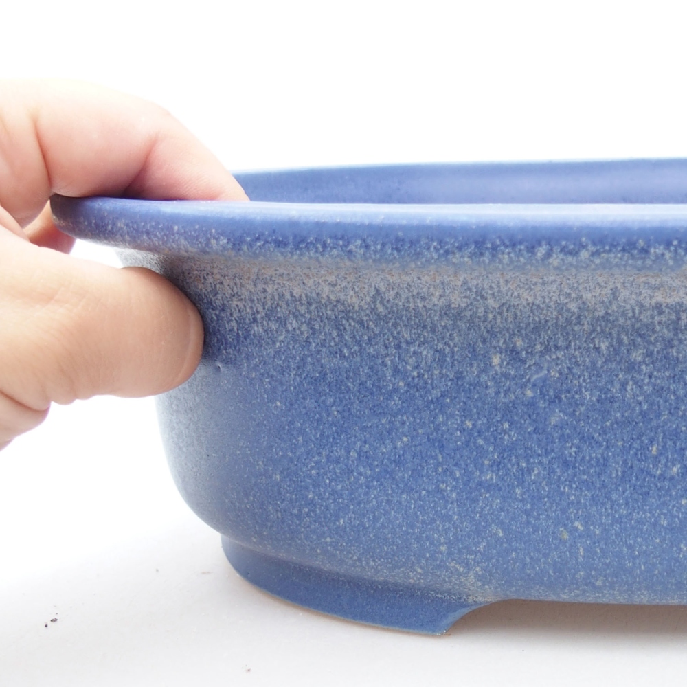 Keramik-Bonsaischale 26 x 22 x 8 cm, Farbe blau