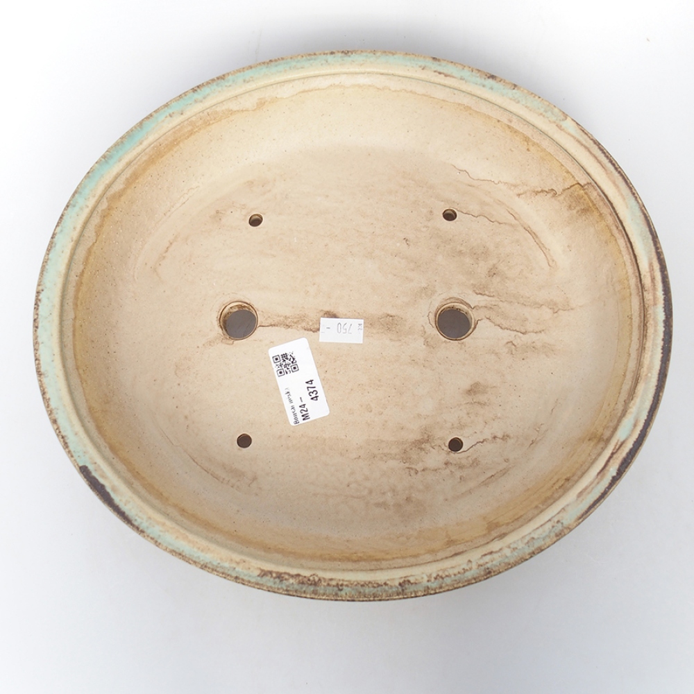 Keramik-Bonsaischale 29 x 25 x 6 cm, Farbe Grün