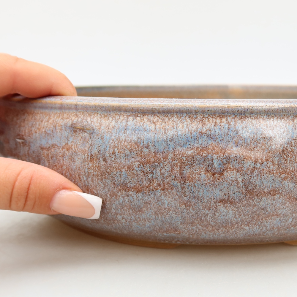 Keramik-Bonsai-Schale, 27,5 x 27,5 x 7 cm, Farbe: Blau