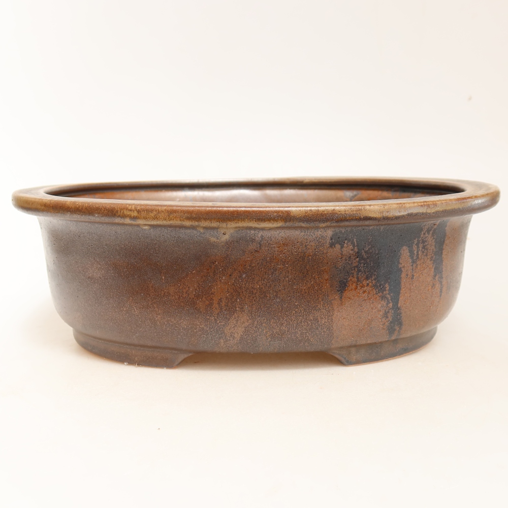 Bonsaischale aus Keramik 26 x 22 x 8 cm, braun