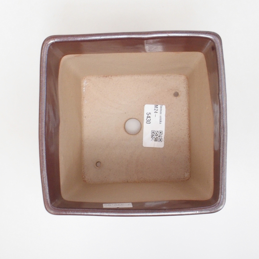 Keramik-Bonsaischale 13,5 x 13,5 x 13,5 cm, Farbe braun