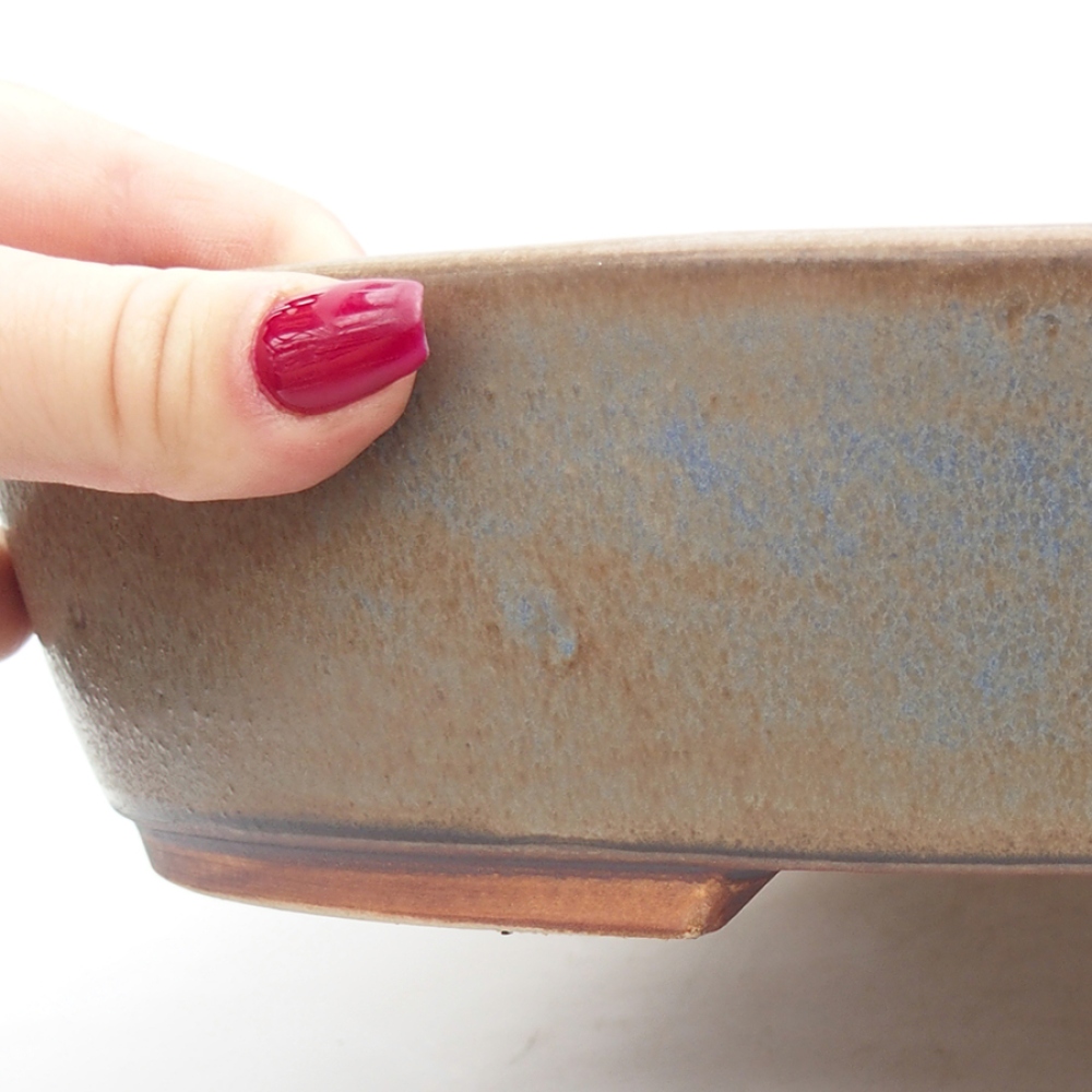 Keramik-Bonsaischale 32,5 x 28,5 x 6 cm, Farbe blau