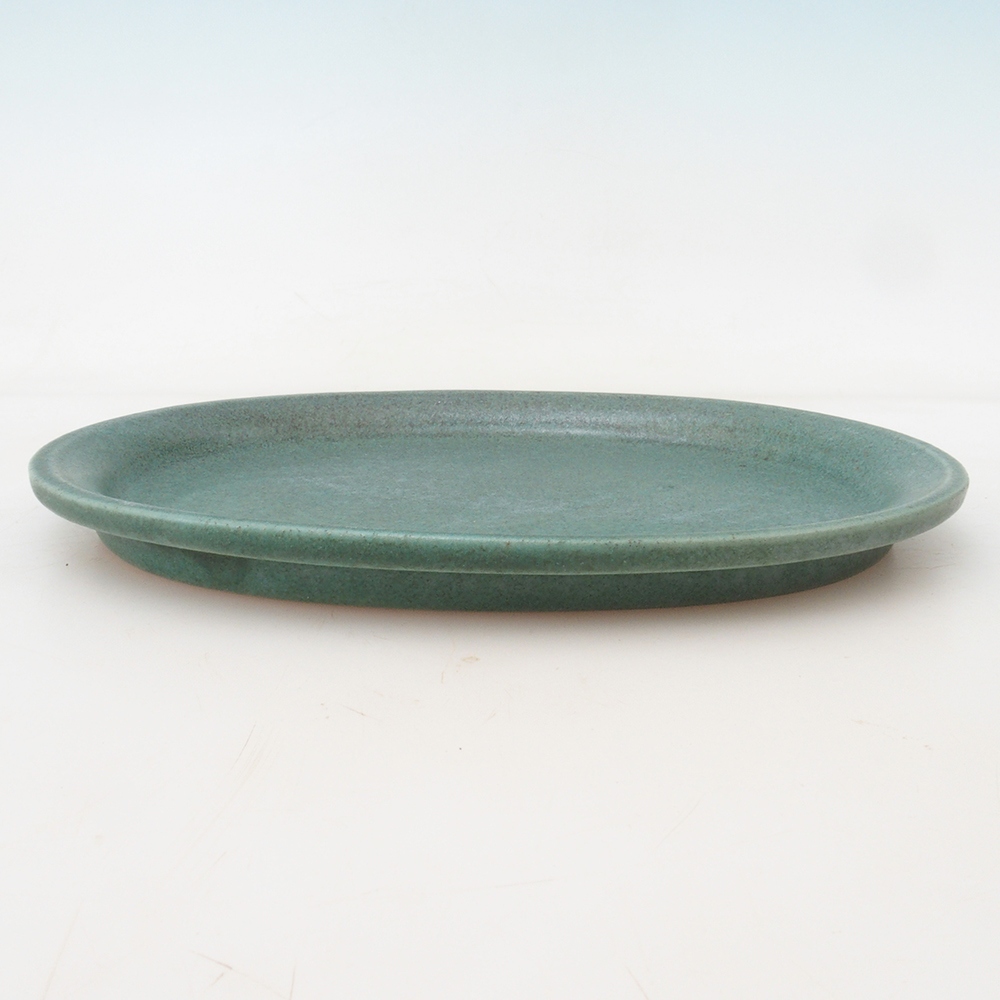 Bonsaischale oval S – 20 x 16,5 x 1,5 cm – grün