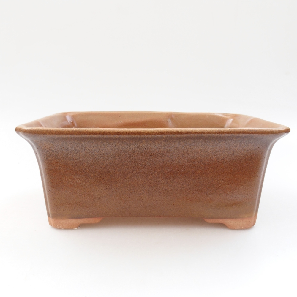 Keramik-Bonsaischale 18 x 14 x 7,5 cm, Farbe braun