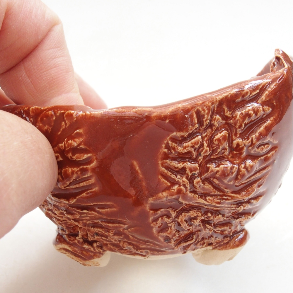 Keramikschale 7,5 x 7,5 x 6 cm, Farbe braun