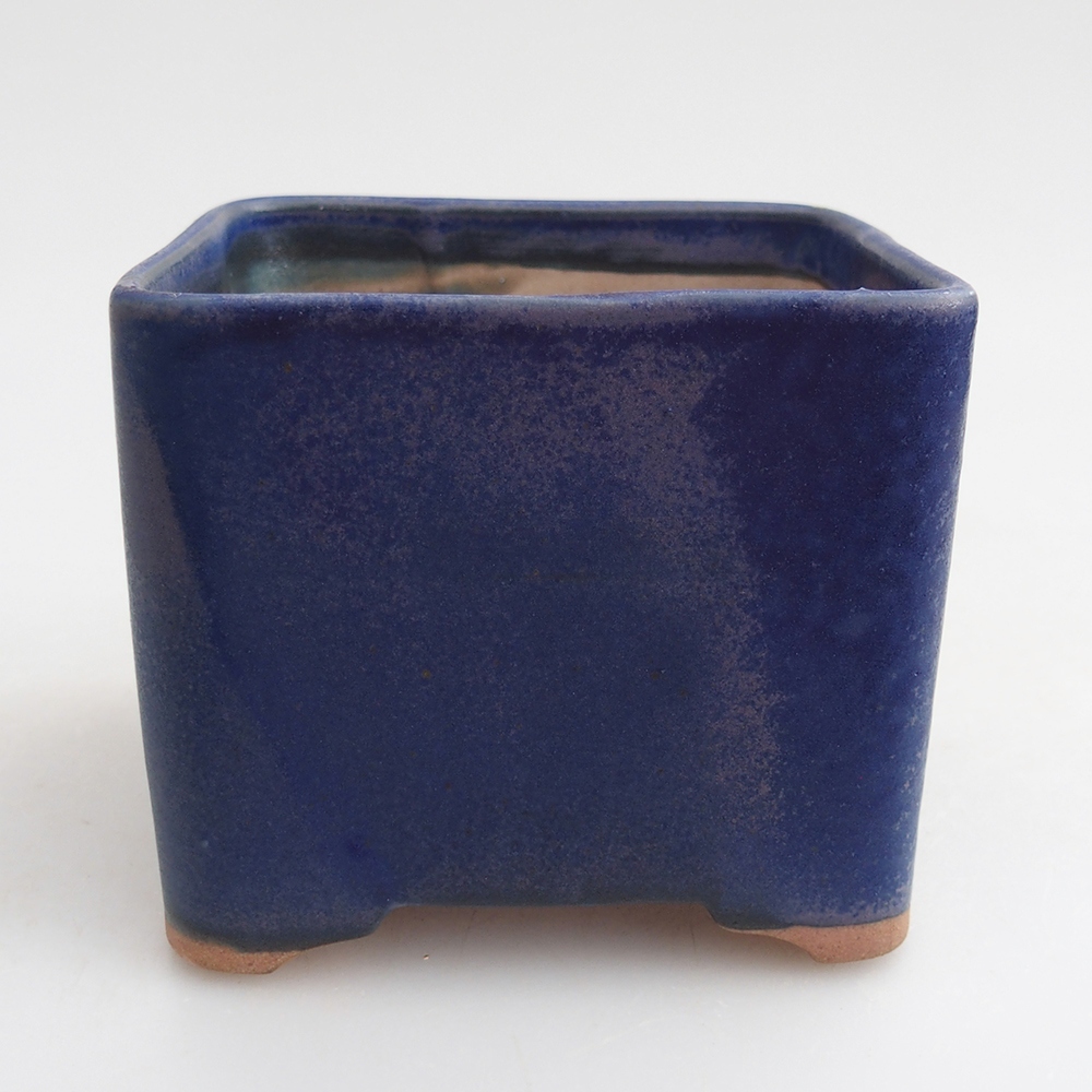 Bonsaischale aus Keramik 10 x 10 x 8 cm, Farbe blau