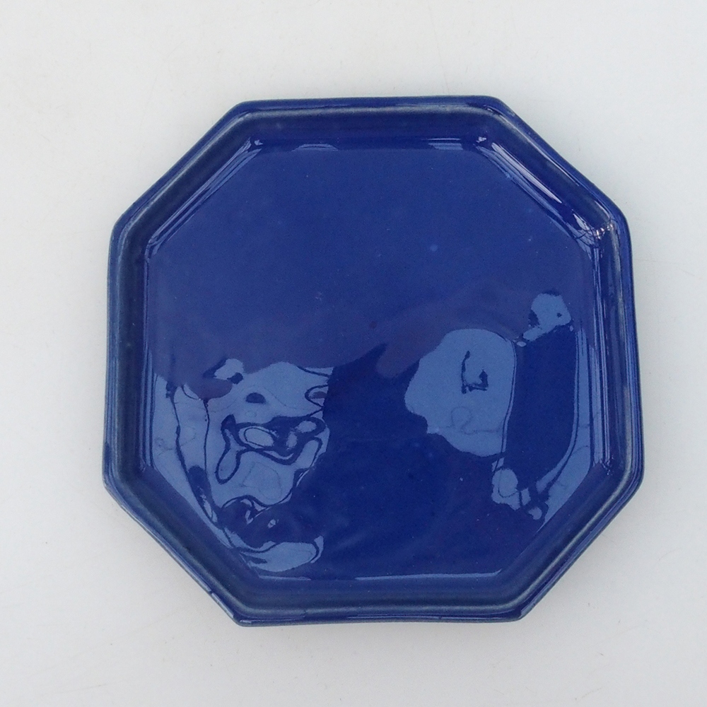 Bonsai-Schale + Unterschale H13 – 12,5 x 12,5 x 4,5 cm – blau
