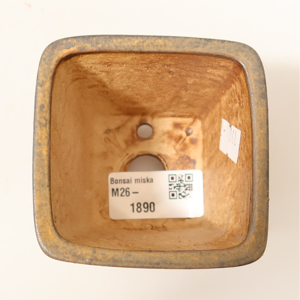 Bonsaischale aus Keramik 7,5 x 7,5 x 7,5 cm, braun