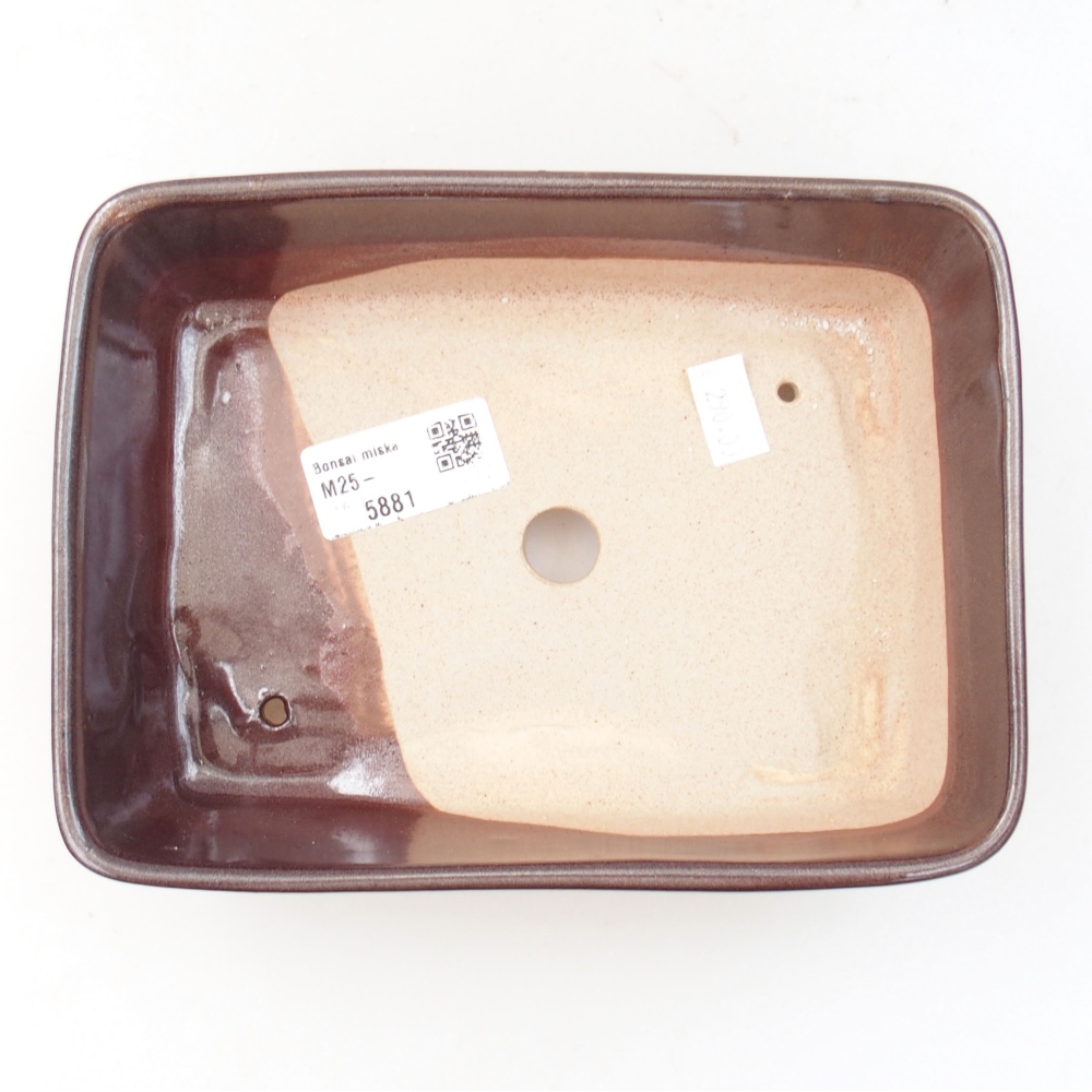 Keramik-Bonsaischale 18 x 13 x 5 cm, Farbe braun