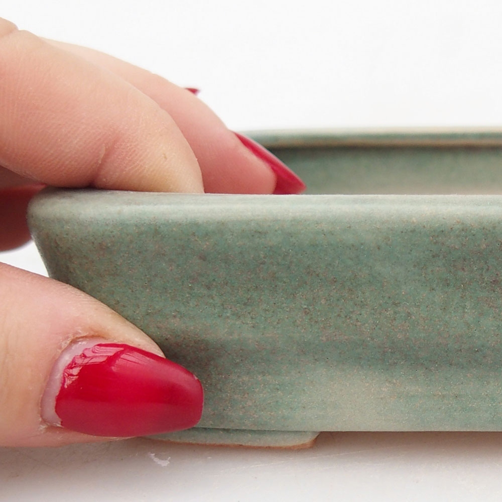 Bonsaischale aus Keramik 11,5 x 8,5 x 3 cm, grün