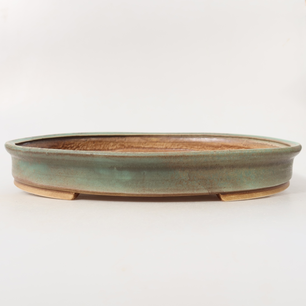 Keramik-Bonsai-Schale, 30,5 × 26,5 × 4 cm, Farbe: grün