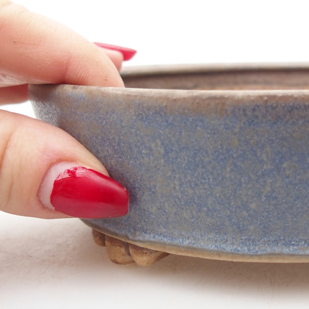 Bonsaischale aus Keramik 13,5 x 13,5 x 4 cm, Farbe blau