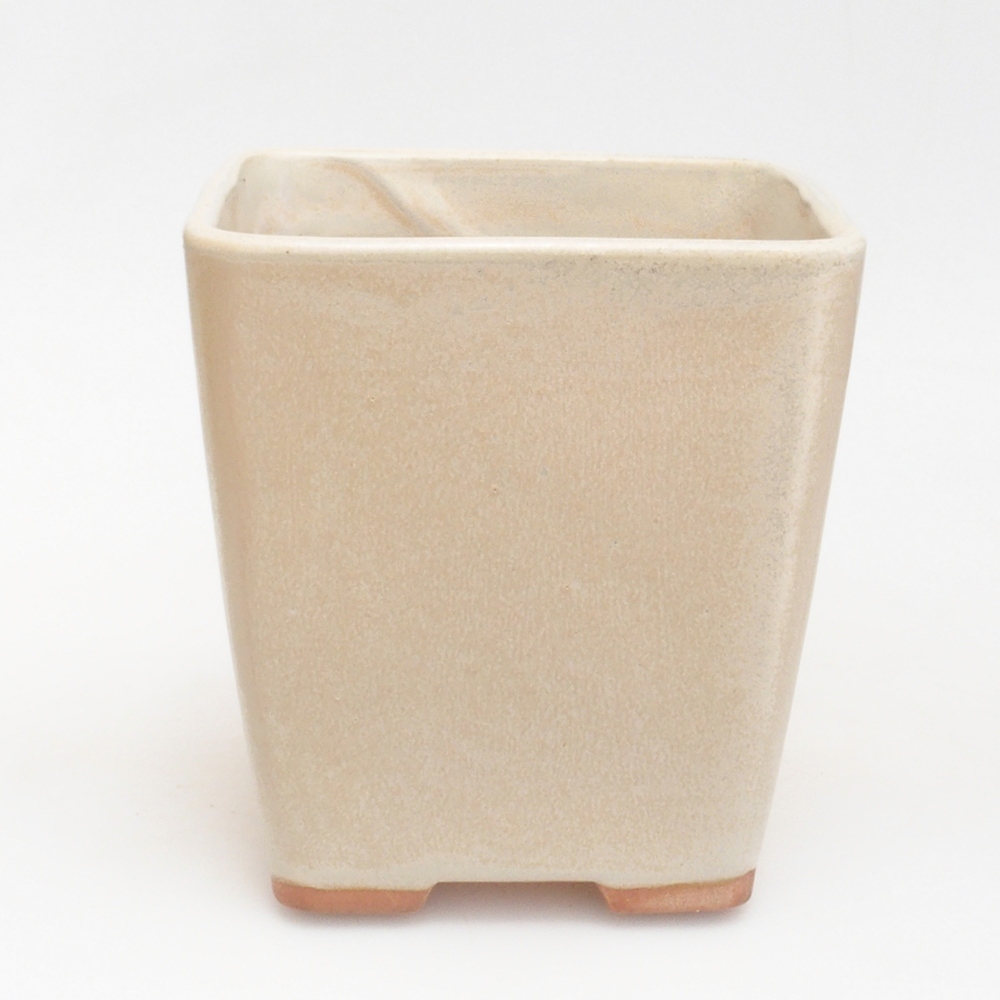 Keramik-Bonsaischale 13 x 13 x 13,5 cm, Farbe beige