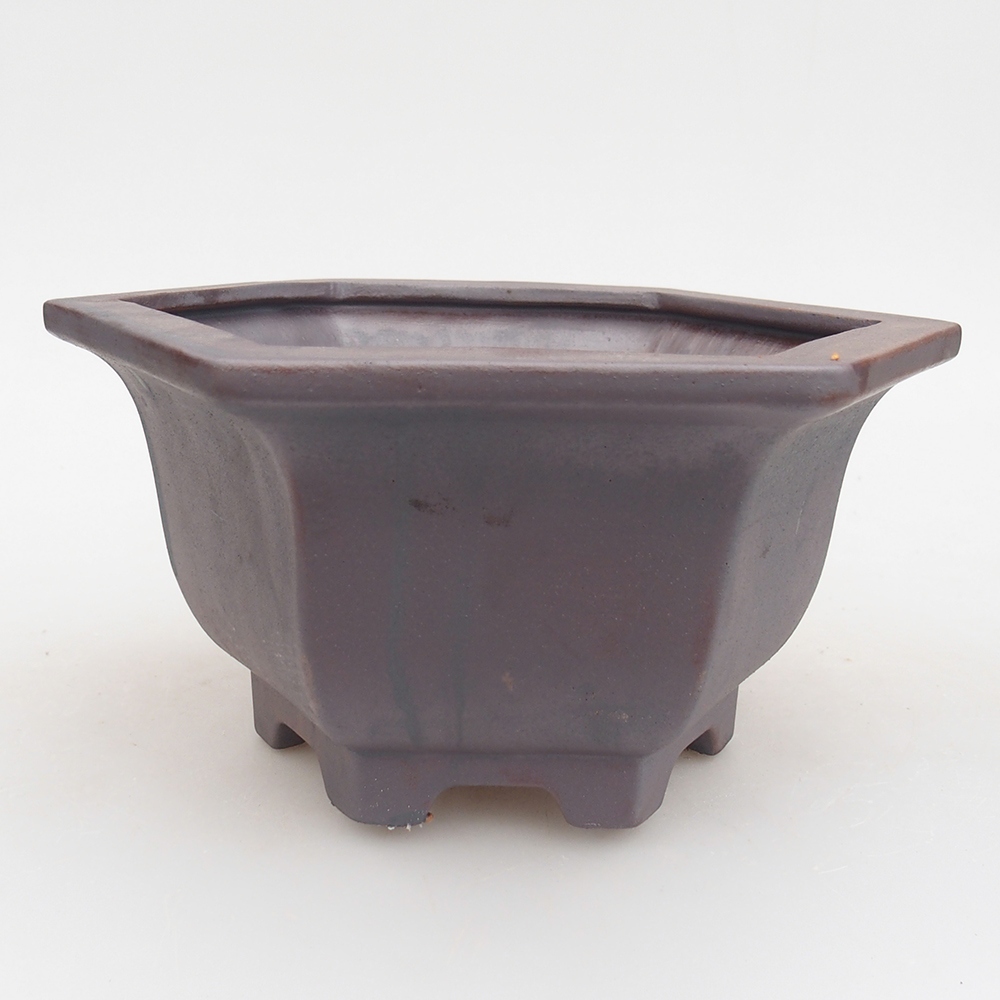 Bonsaischale aus Keramik 18 x 16 x 9 cm, metallfarben