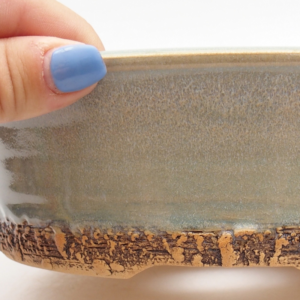 Keramik-Bonsai-Schale 19 x 19 x 6 cm, Farbe grün