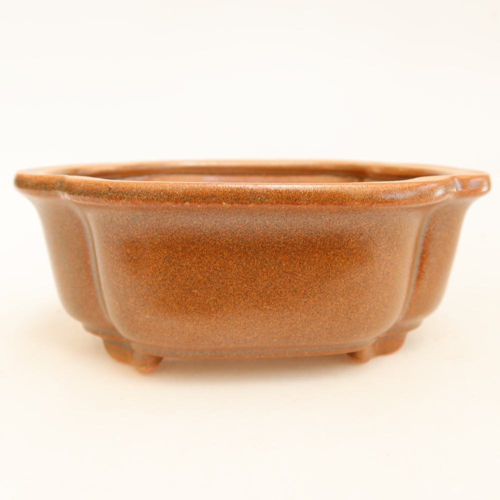 Bonsaischale aus Keramik 13,5 x 10,5 x 5 cm, braun